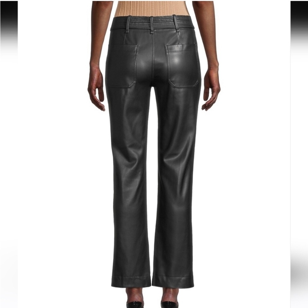 REBECCA TAYLOR Faux Leather High Rise Straight Leg Pants - Picture 7 of 11